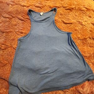 Sun & Shadow Ribbed Blue Tank Top